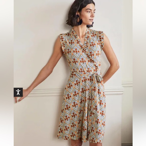 Boden Ruffle Fixed Wrap Jersey Dress - Picture 2 of 13